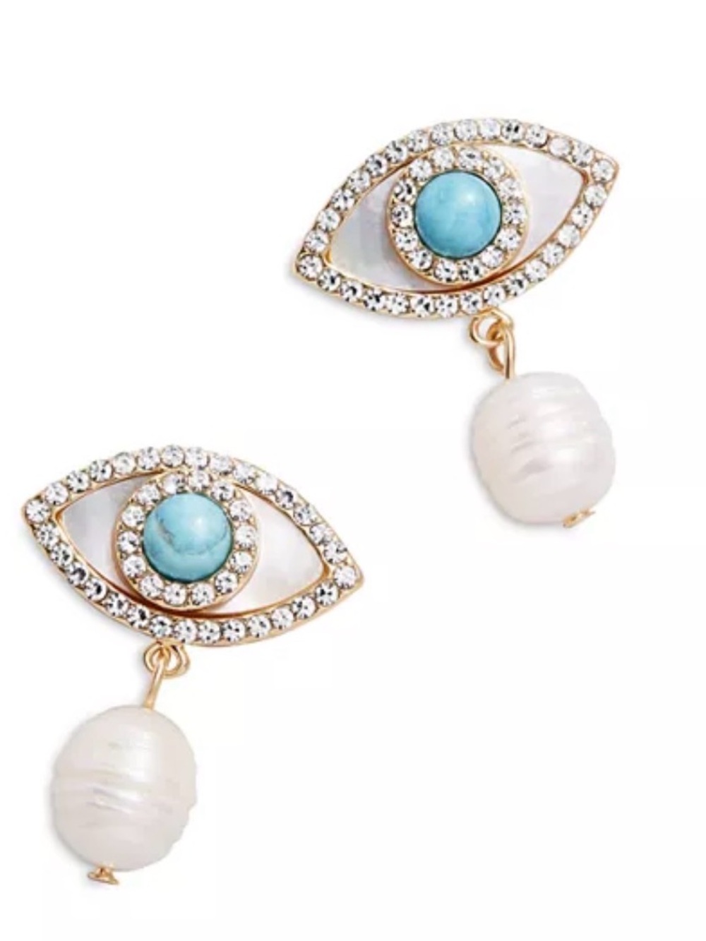 BAUBLEBAR Eyes Of Envy Freshwater Pearl, Mother of Pearl & Pavé Drop Earrings